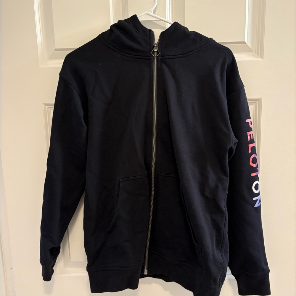 lululemon athletica X PELOTON Black Jacket with Multicolor Sleeve Detail
